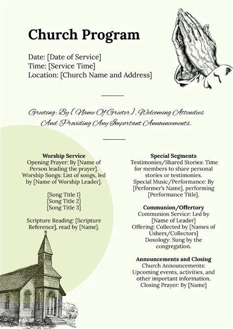 church programs templates